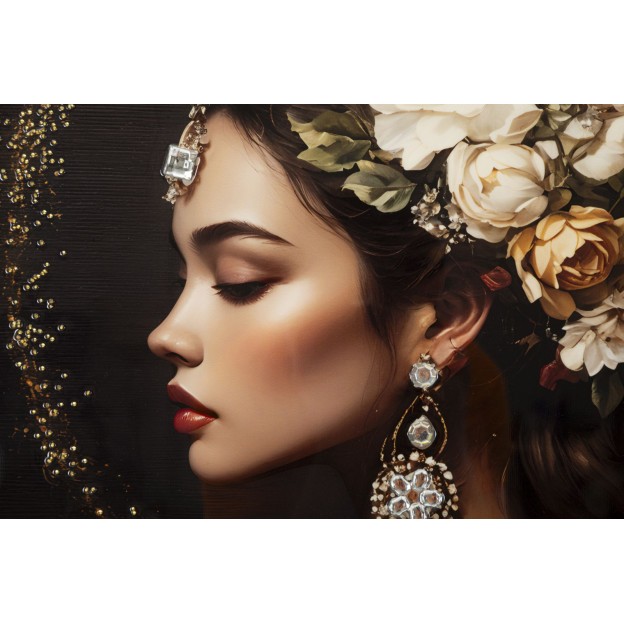 IMPRIMARE PE PÂNZĂ LACĂRATĂ PERSIAN CU RAMĂ -B- CM 62X3,5X92 