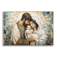 IMPRIMARE PE PÂNZĂ NATIVITATEA LACĂRATĂ CU RAMĂ CM 122X4X82