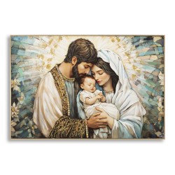 IMPRIMARE PE PÂNZĂ NATIVITATEA LACĂRATĂ CU RAMĂ CM 122X4X82