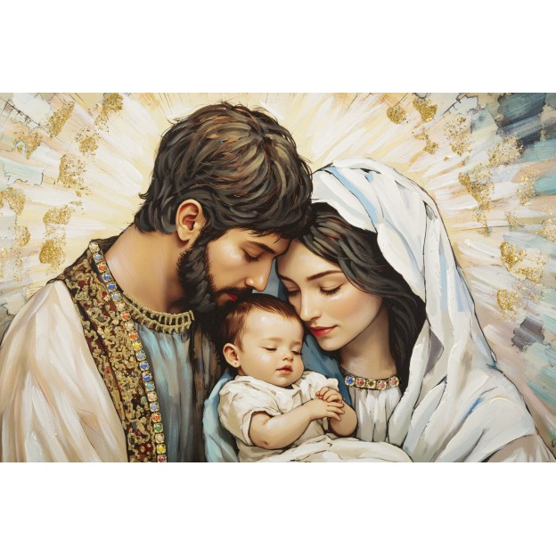 IMPRIMARE PE PÂNZĂ NATIVITATEA LACĂRATĂ CU RAMĂ CM 122X4X82 