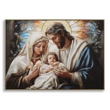 IMPRIMARE PE PÂNZĂ NATIVITATEA LACĂRATĂ CU RAMĂ CM 102X4X72