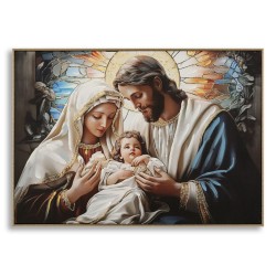 IMPRIMARE PE PÂNZĂ NATIVITATEA LACĂRATĂ CU RAMĂ CM 102X4X72
