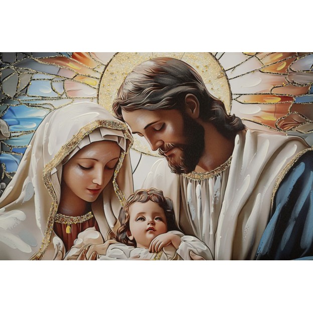 IMPRIMARE PE PÂNZĂ NATIVITATEA LACĂRATĂ CU RAMĂ CM 102X4X72 