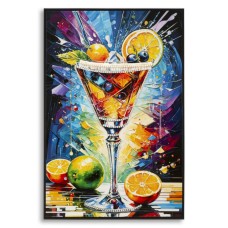 IMPRIMARE PE PÂNZĂ COCKTAIL LACĂRATĂ CU RAMĂ -A- CM 62X3,5 X92