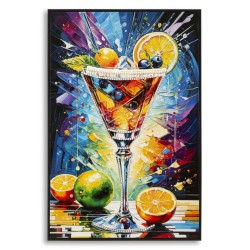 IMPRIMARE PE PÂNZĂ COCKTAIL LACĂRATĂ CU RAMĂ -A- CM 62X3,5 X92