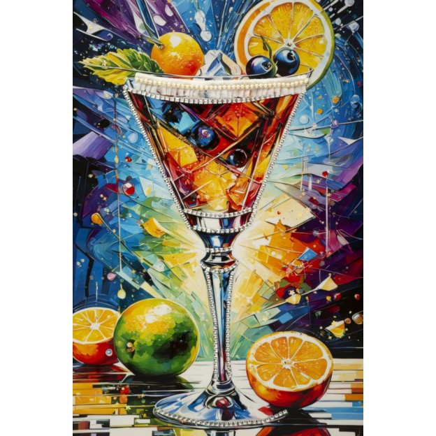 IMPRIMARE PE PÂNZĂ COCKTAIL LACĂRATĂ CU RAMĂ -A- CM 62X3,5 X92 