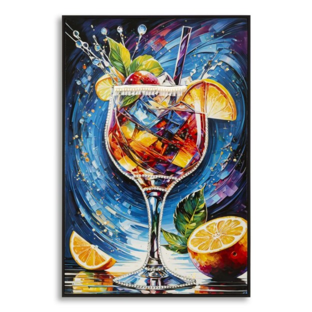 IMPRIMARE PE PÂNZĂ COCKTAIL LACĂRATĂ CU RAMĂ -B- CM 62X3,5 X92 