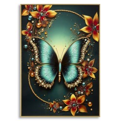 IMPRIMARE PE PÂNZĂ FLUTURI LACURATE CU RAMĂ - A - CM 70X4X100