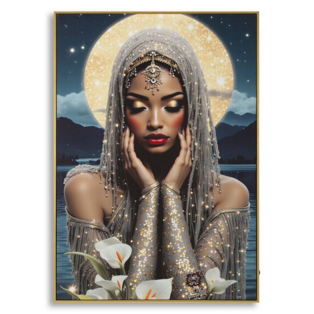 IMPRIMARE PE PÂNZĂ CU LED VENUS LACĂRAT CU RAMĂ CM 70X4X100 