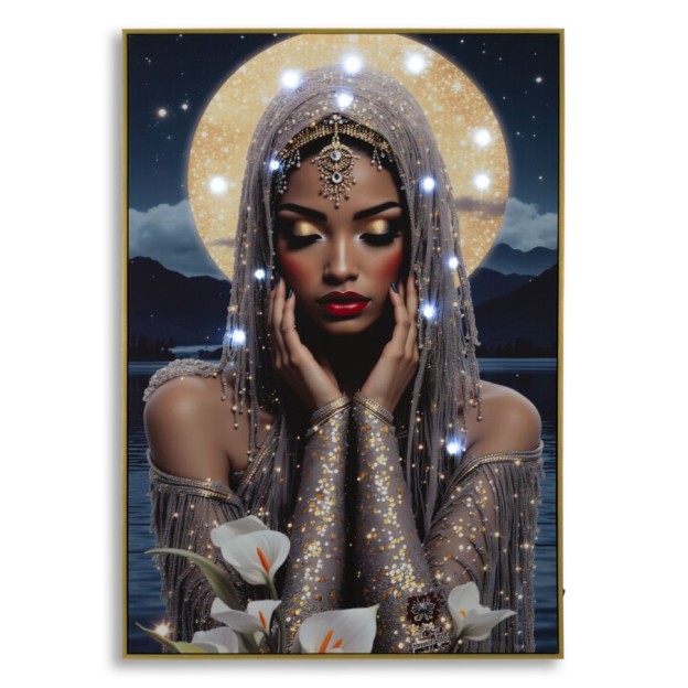 IMPRIMARE PE PÂNZĂ CU LED VENUS LACĂRAT CU RAMĂ CM 70X4X100 