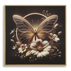 IMPRIMARE PE PÂNZĂ CU FLUTURE LED LACUAȚĂ CU RAMĂ CM 50X4 X50