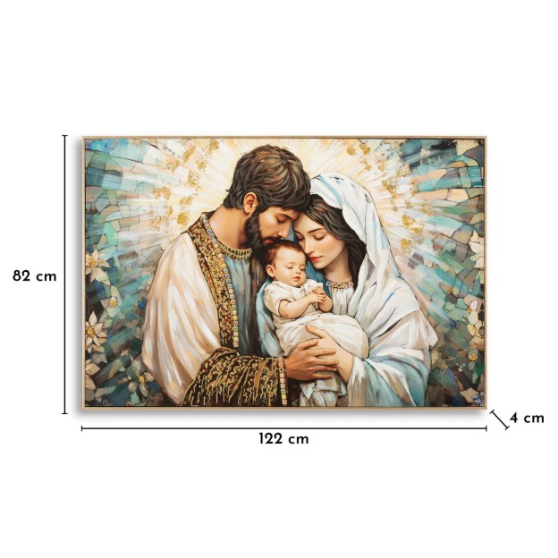 IMPRIMARE PE PÂNZĂ NATIVITATEA LACĂRATĂ CU RAMĂ CM 122X4X82 