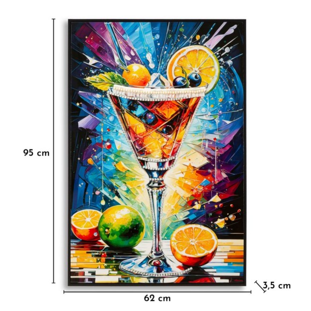 IMPRIMARE PE PÂNZĂ COCKTAIL LACĂRATĂ CU RAMĂ -A- CM 62X3,5 X92 