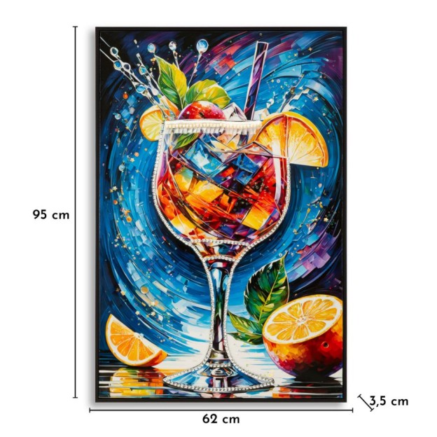 IMPRIMARE PE PÂNZĂ COCKTAIL LACĂRATĂ CU RAMĂ -B- CM 62X3,5 X92 