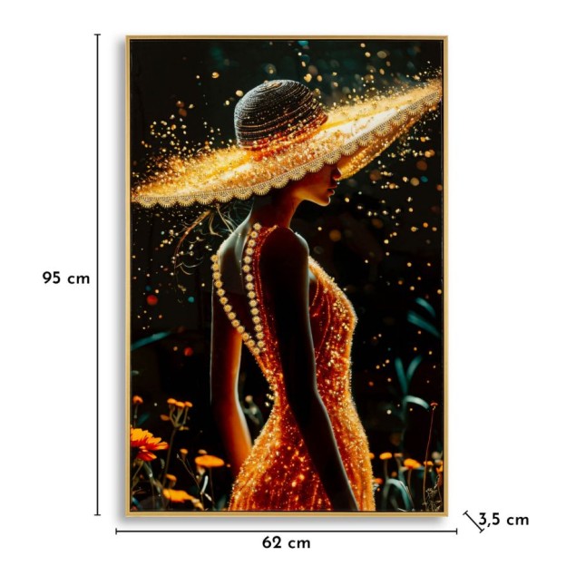 IMPRIMARE PE PÂNZĂ LĂCUITĂ ILLUMY CU RAMĂ - A - CM 62X3,5 X92 