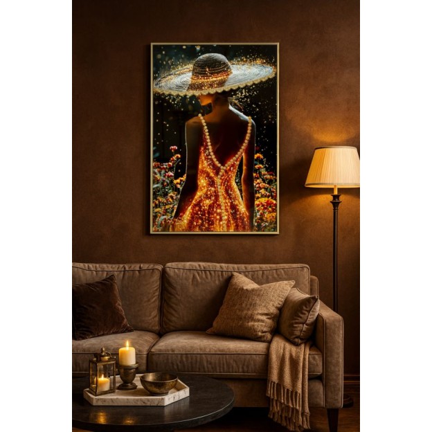 IMPRIMARE PE PÂNZĂ LĂCUITĂ ILLUMY CU RAMĂ -B- CM 62X3,5 X92 