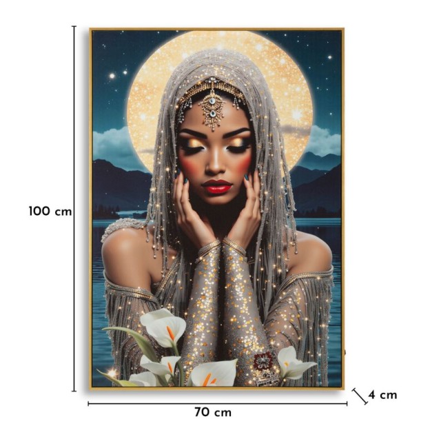 IMPRIMARE PE PÂNZĂ CU LED VENUS LACĂRAT CU RAMĂ CM 70X4X100 