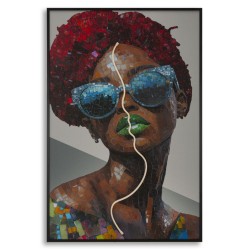 IMPRIMARE PE PÂNZĂ CU LED AFRO CM 60X3,5X90 (APLICARE ACRILICĂ 3D)