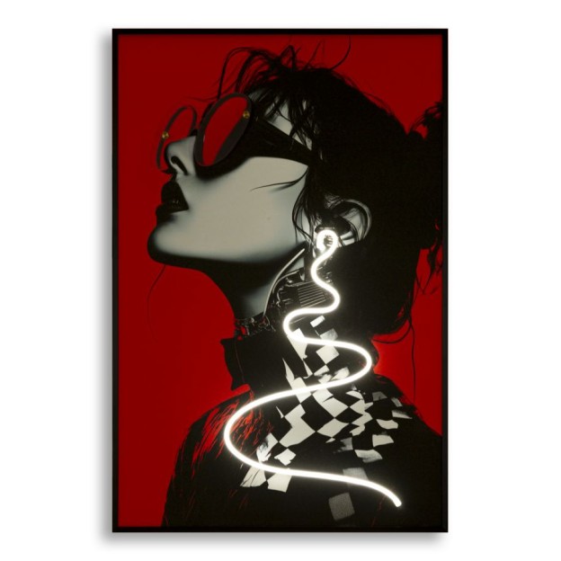 IMPRIMARE PE PÂNZĂ CU LED PSYCO -B- CM 60X3,5X90 (APLICARE ACRILICĂ 3D) 