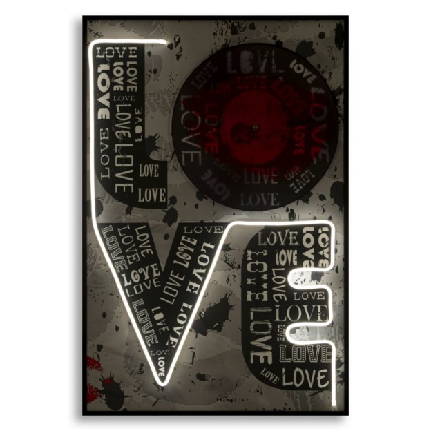 IMPRIMARE PE PÂNZĂ CU LED LOVE CM 60X3,5X90 (APLICARE ACRILICĂ 3D) 