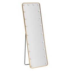 Oglinda de podea cu LED, dreptangulară, hollywood, 50x6-45x160 cm (lumină 3 culori)