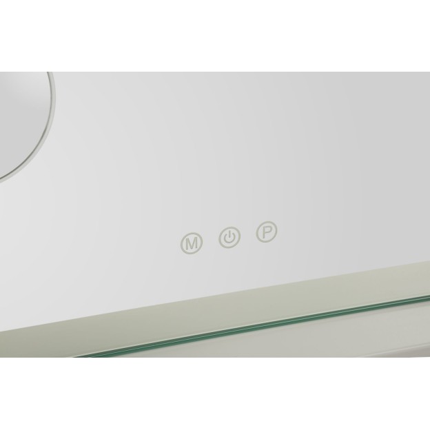 OGLINDA DE PODEA CU LED HOLLYWOOD CM 55X14X43 (DIMENSIUNEA OGLINDEI ROTUNDE MICĂ CM Ø 9) (LUMINĂ 3 CULORI) 