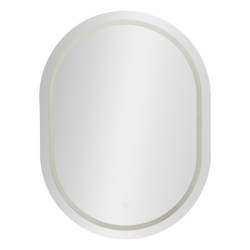 OGLINDA DE PERETE CU LED, SIMPLĂ, OVALĂ, 60X3,5X80 CM (LUMINĂ 3 CULORI)