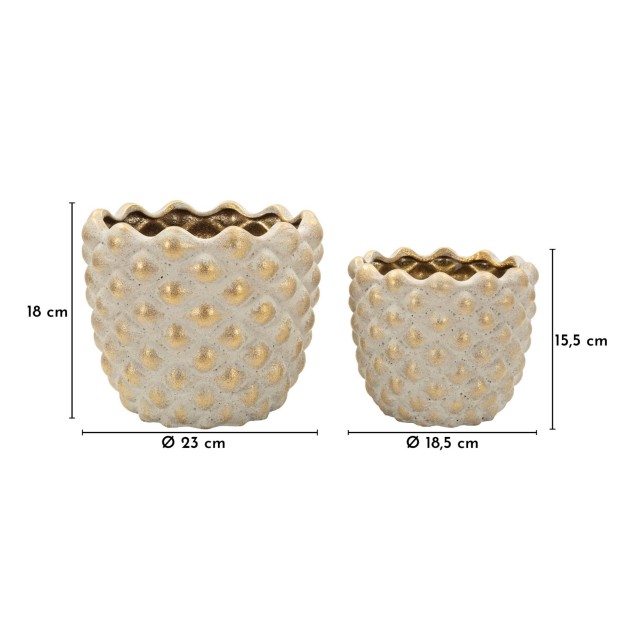 SET 2 VASE PEPITAS Ø 23X18-18,5X15,5 (GAURĂ Ø 19-14) 