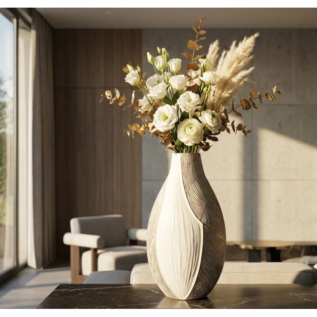 VAZĂ DIN RĂȘINĂ HO CHI MINH CM 29,5X13,5X50 (GAURĂ CM 8X5) 