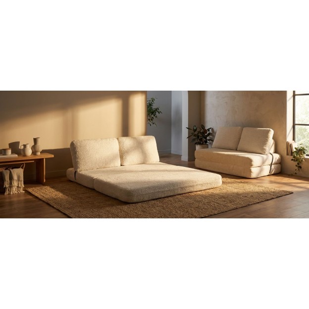 CANAPEA/PAT FASTER ALB CM 150X100X80 (COMPRESAT - DIMENSIUNE PAT CM 213X150X18) 