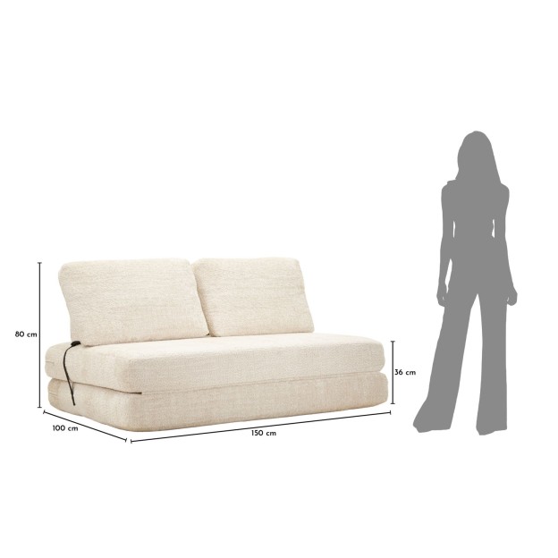 CANAPEA/PAT FASTER ALB CM 150X100X80 (COMPRESAT - DIMENSIUNE PAT CM 213X150X18) 