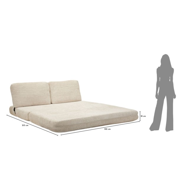 CANAPEA/PAT FASTER ALB CM 150X100X80 (COMPRESAT - DIMENSIUNE PAT CM 213X150X18) 