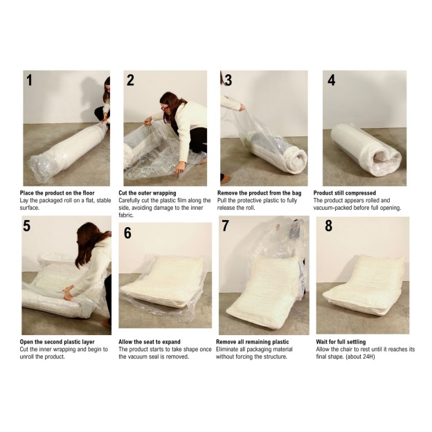 CANAPEA INSULĂ ALBĂ CM 238X92X78 (COMPRESS) 