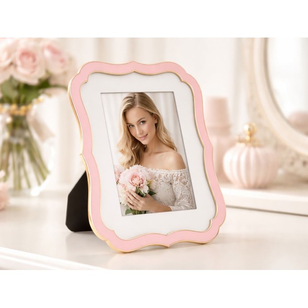 RAMĂ FOTO MARGOT ROZ CM 17X1,4X21,9 (DIMENSIUNE INTERIOARĂ CM 15X20) 