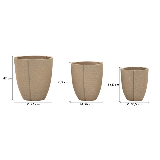 SET 3 GHIOANE DE EXTERIOR PERU' Ø 43X47-36X41,5-30,5X34,5 (GAURĂ Ø27-33-39) 