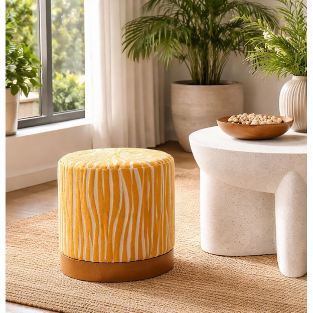 SAVANA POUF MUSTARD CM Ø 40X40 