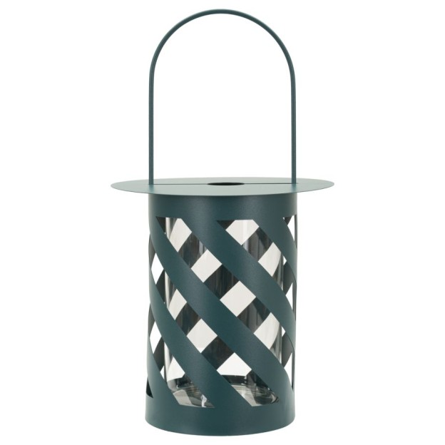 Felinar răsucit Saturn, culoare turcoaz, Ø 23x43 cm 