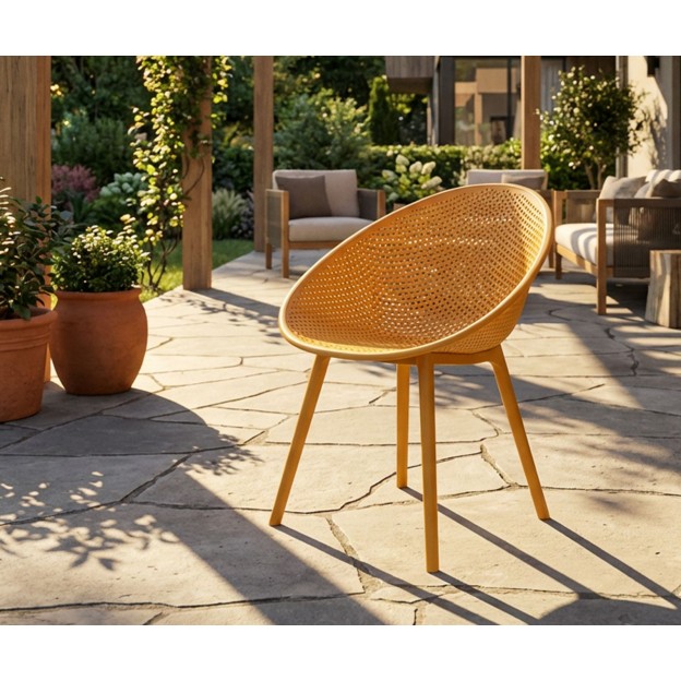 SET SCAUNE IBIZA MUȘTAR 2 BUCĂȚI CM 59X59X83 (ÎNĂLȚIME ȘEZUT CM 45) 