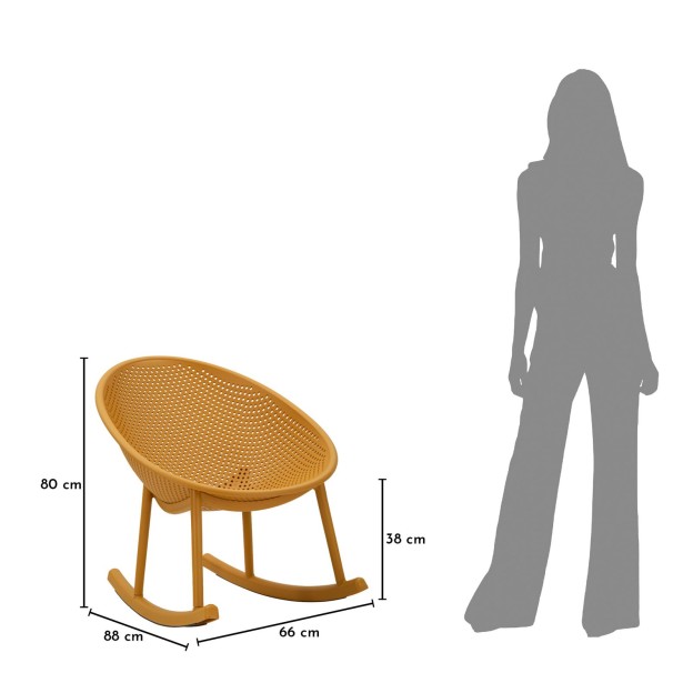 SCAUN ROCHING IBIZA MUSTARD CM 66X88X80 (INALTIME SAZ CM 38) 