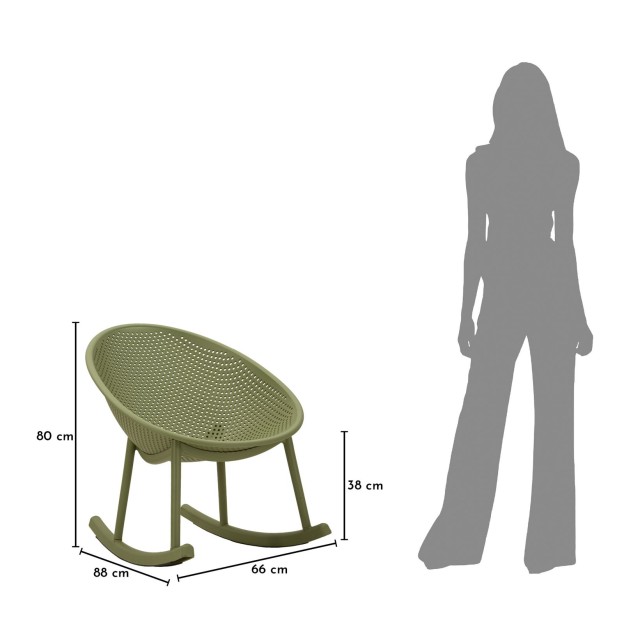 SCAUN IBIZA GREEN ROCHING CM 66X88X80 (INALTIME SAZ CM 38)