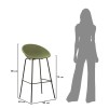 SET SCAUNE DE BAR IBIZA VERDE 2 BUCĂȚI CM 50X50X98 (ÎNĂLȚIME ȘEZUT CM 75) 