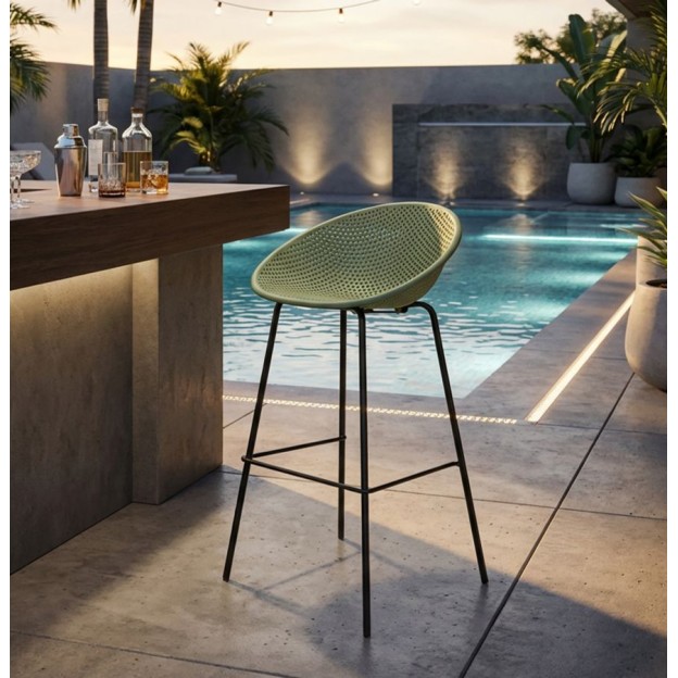 SET SCAUNE DE BAR IBIZA VERDE 2 BUCĂȚI CM 50X50X98 (ÎNĂLȚIME ȘEZUT CM 75) 