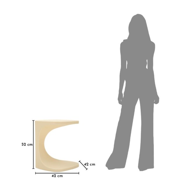 MĂSUȚĂ DE CAP IBIZA ALBĂ CM 42X42X52 