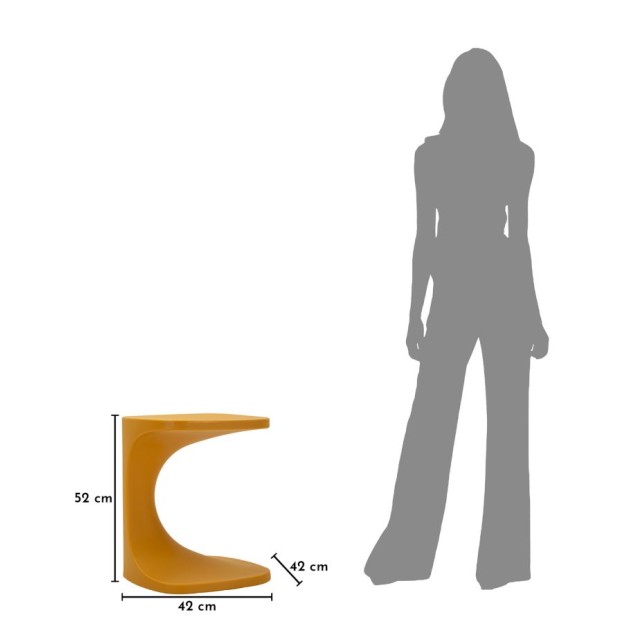 MĂSUȚĂ IBIZA MUȘTAR CM 42X42X52 