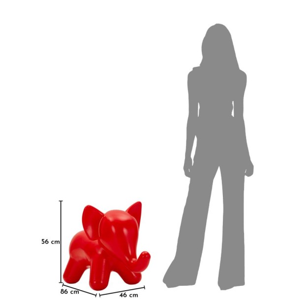 SCAUN ELEFANT ROȘU CM 86X46X56 