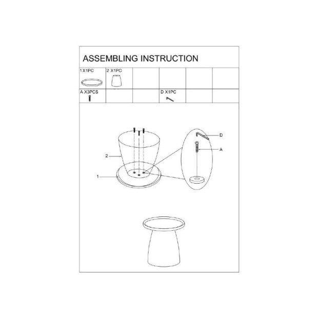 MĂSUȚĂ GEAX ROȘIE CM Ø 50X45 