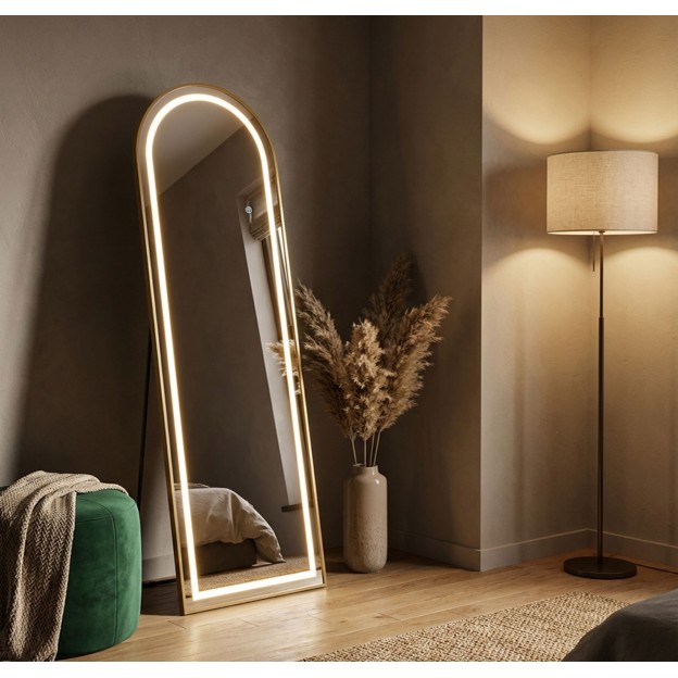 OGLINDA DE PODEA CU LED ARC SIMPLU CM 50X3-38X160 (LUMINĂ 3 CULORI) 