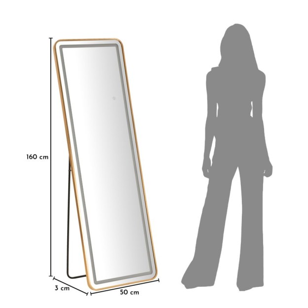 OGLINDA DE PODEA CU LED, SIMPLĂ, DREPTANGULARĂ, 50X3-38X160 CM (LUMINĂ 3 CULORI) 