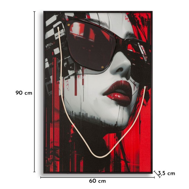 IMPRIMARE PE PÂNZĂ CU LED PSYCO -A- CM 60X3,5X90 (APLICARE ACRILICĂ 3D) 