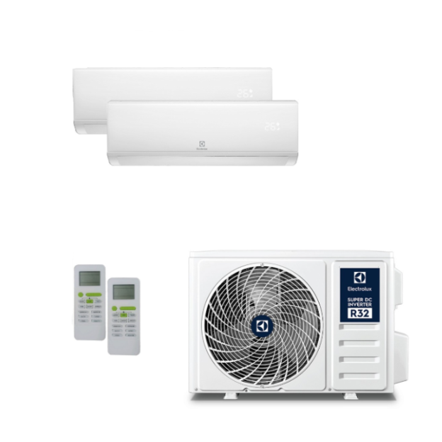 Pachet aer conditionat multisplit ELECTROLUX , inverter , unitate externa 18000 BTU , unitate interna 12000 BTU + 9000 BTU , Clasa A++/A+ , Wi FI